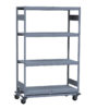 Mobile Shelving,51 1/8W x 24D x 80 1/4H 4-Shelf Unit With Wire Decking