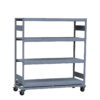 Mobile Shelving,63 1/8W x 24D x 68 1/4H 4-Shelf Unit With Wire Decking