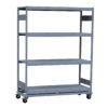 Mobile Shelving,63 1/8W x 24D x 80 1/4H 4-Shelf Unit With Wire Decking