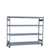 Mobile Shelving,99 1/8W x 24D x 80 1/4H 4-Shelf Unit With Wire Decking