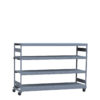 Mobile Shelving,99 1/8W x 30D x 68 1/4H 4-Shelf Unit With Wire Decking
