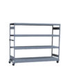 Mobile Shelving,99 1/8W x 30D x 80 1/4H 4-Shelf Unit With Wire Decking