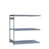 Medium-Duty Mini-Rack Shelving, 72W x 36D x 75H Adder, 3-Shelf Unit with Steel Decking