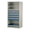 Shelving With Modular Drawers, 75W x Painted steelD x 24H, Shelving-Shelf Unit, 6-Drawers