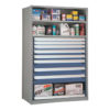 Shelving With Modular Drawers, 75W x Painted steelD x 24H, Shelving-Shelf Unit, 8-Drawers