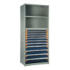 Shelving With Modular Drawers, 75W x Painted steelD x 24H, Shelving-Shelf Unit, 11-Drawers