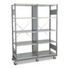 Mobile Shelving,63 1/8W x 24D x 80 1/4H 4-Shelf Unit Without Decking