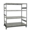 Mobile Shelving,63 1/8W x 36D x 80 1/4H 4-Shelf Unit With Wire Decking