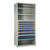 Shelving With Modular Drawers, 87W x Painted steelD x 18H, Shelving-Shelf Unit, 7-Drawers