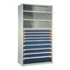 Shelving With Modular Drawers, 87W x Painted steelD x 18H, Shelving-Shelf Unit, 9-Drawers