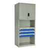Shelving With Modular Drawers, 87W x Painted steelD x 24H, Shelving-Shelf Unit, 3-Drawers