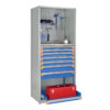 Shelving With Modular Drawers, 87W x Painted steelD x 24H, Shelving-Shelf Unit, 7-Drawers