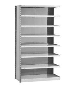 Closed Steel Shelving - 42W Adder Kit - 8 Shelf Unit