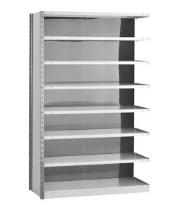 Closed Steel Shelving - 48W Adder Kit - 8 Shelf Unit