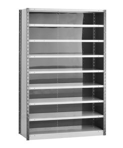 Closed Steel Shelving - 48W Starter Kit - 9 Shelf Unit