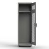 Extra Heavy Duty 14 GA Ventilated Single-Tier Locker with Shelf and Hanger Rod, 1 Compartment - 24 in. W x 24 in. D x 75 in. H