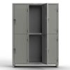 Extra Heavy Duty 14 GA Double-Tier Locker, 6 Compartments - 54 in. W x 18 in. D x 75 in. H