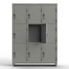 Extra Heavy Duty 14 GA Triple-Tier Locker, 9 Compartments - 54 in. W x 18 in. D x 75 in. H