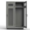 Extra Heavy Duty 14 GA Ventilated Single-Tier Locker with Shelf and Hanger Rod, 2 Compartments - 48 in. W x 24 in. D x 75 in. H