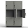 Extra Heavy Duty 14 GA Triple-Tier Locker, 6 Compartments - 48 in. W x 24 in. D x 75 in. H