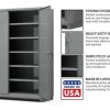 Extra Heavy Duty 14 GA Cabinet with 5 Shelves - 60 In. W x 24 In. D x 75 In. H