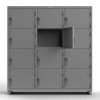 Extra Heavy Duty 14 GA 4-Tier Locker, 12 Compartments -72 in. W x 24 in. D x 75 in. H