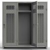 Extra Heavy Duty 14 GA Ventilated Single-Tier Locker with Shelf and Hanger Rod, 3 Compartments - 72 in. W x 24 in. D x 75 in. H