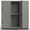 Extra Heavy Duty 14 GA Double-Tier Locker, 6 Compartments - 72 in. W x 24 in. D x 75 in. H