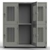 Extra Heavy Duty 14 GA Double-Tier Ventilated Locker, 6 Compartments - 72 in. W x 24 in. D x 75 in. H