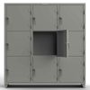 Extra Heavy Duty 14 GA Triple-Tier Locker, 9 Compartments - 72 in. W x 24 in. D x 75 in. H