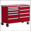 Heavy-Duty Mobile Cabinet, Double Bank (48"W x 27"D x 45 1/2"H), 10 Drawers with Partitions