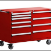 Heavy-Duty Mobile Cabinet, Double Bank (60"W x 27"D x 45 1/2"H), 10 Drawers with Partitions