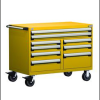 Heavy-Duty Mobile Cabinet, Multi-Drawers (48"W x 24"D x 37 1/2"H), 9 Drawers with Partitions