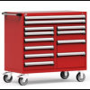 Heavy-Duty Mobile Cabinet, Multi-Drawers (48"W x 24"D x 45 1/2"H), 12 Drawers with Partitions