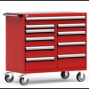 Heavy-Duty Mobile Cabinet, Multi-Drawers (48"W x 24"D x 45 1/2"H), 10 Drawers with Partitions