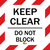 Keep Clear Do Not Block, Mighty Line Floor Sign, Red and White, 24"x 36" Wide