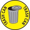 Trash Can Yellow 24" Wide Floor Sign